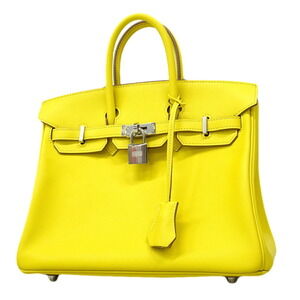 Hermes Birkin 25 Handbag, Swift Leather, Lime, W Stamp, Women's
